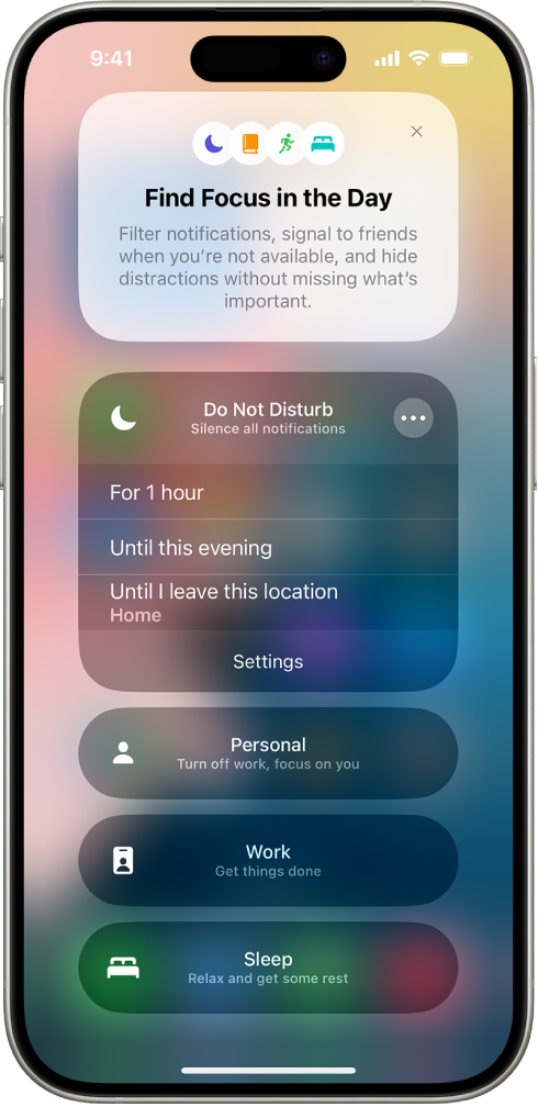 Do Not Disturb in iPhone Focus controls